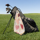Serviette De Golf Coeurs d'amour (Vert)