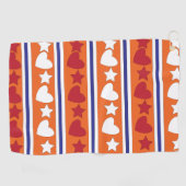 Serviette De Golf Cœurs d'amour rayures étoilées (Horizontal)