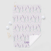 Serviette De Golf Coeurs Lavande Monogrammé Girly Pretty Golf (En situation)