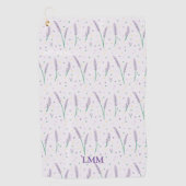 Serviette De Golf Coeurs Lavande Monogrammé Girly Pretty Golf (Devant)