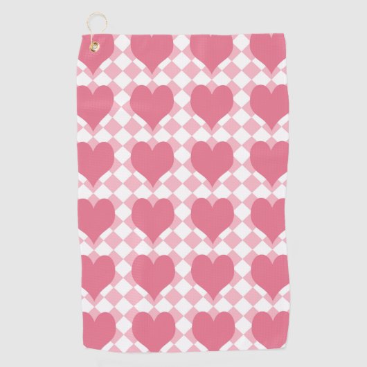 Serviette De Golf Cœurs roses (Devant)
