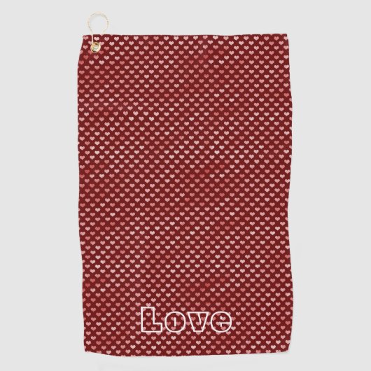Serviette De Golf Coeurs rouges roses Ombre (Devant)