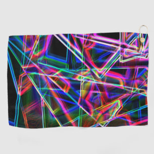 Serviette De Golf coins carrés et taches néons colorées