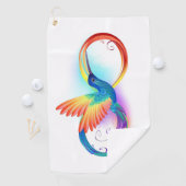 Serviette De Golf Colibri arc-en-ciel avec symbole Infinity (En situation)