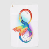 Serviette De Golf Colibri arc-en-ciel avec symbole Infinity (Devant)