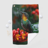 Serviette De Golf Colibri perché sur une fleur vive (En situation)