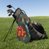 Serviette De Golf Colibri perché sur une fleur vive (Vert)
