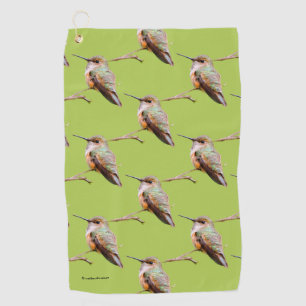 Serviette De Golf Colibri roux sur la succursale de California Lilac