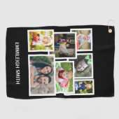 Serviette De Golf Collage de 7 photos noir (Horizontal)
