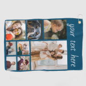 Serviette De Golf Collage de 8 Modèles photo avec texte personnalisé (Horizontal)