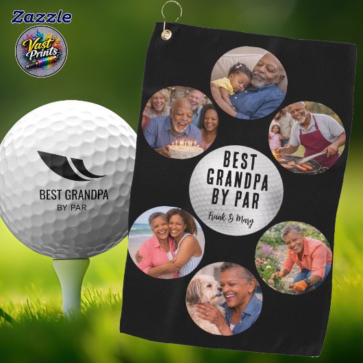Serviette De Golf Collage de photos avec texte personnalisé