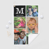 Serviette De Golf Collage de photos personnalisé 5 Nom de famille Mo (En situation)