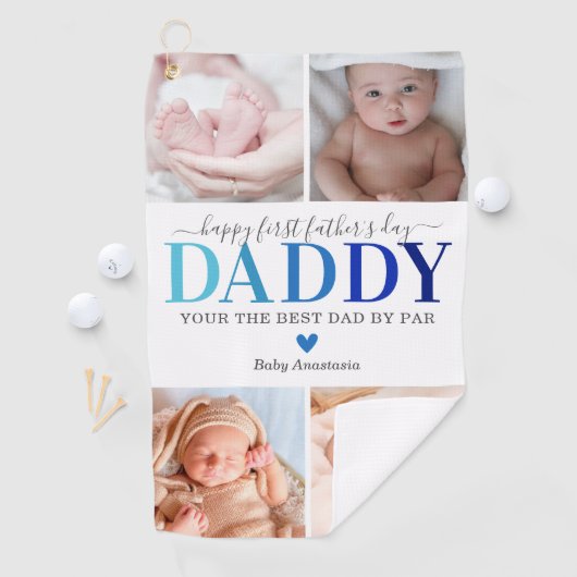 Serviette De Golf Collage d'images de première Fête des pères (En situation)