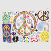Serviette De Golf Collage Peace & Paisley (Horizontal)