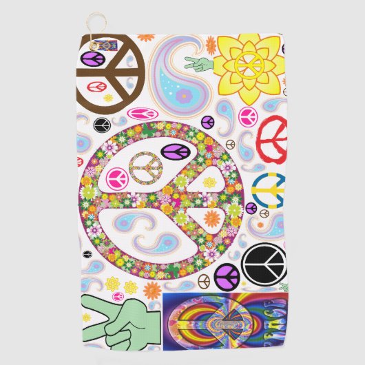 Serviette De Golf Collage Peace & Paisley (Devant)
