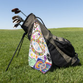 Serviette De Golf Collage Peace & Paisley (Vert)