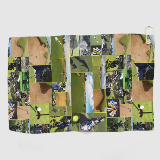 Serviette De Golf Collage Photo Golf. (Horizontal)