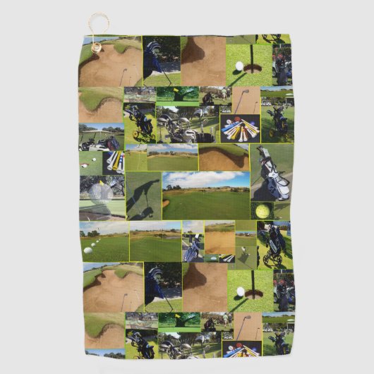 Serviette De Golf Collage Photo Golf. (Devant)