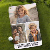 Serviette De Golf Collage photo minimal moderne 3 avec texte