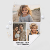 Serviette De Golf Collage photo minimal moderne 3 avec texte (En situation)