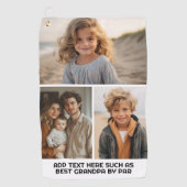 Serviette De Golf Collage photo minimal moderne 3 avec texte (Devant)