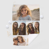 Serviette De Golf Collage photo minimal moderne 5 avec texte (En situation)