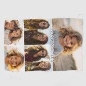 Serviette De Golf Collage photo minimal moderne 5 avec texte (Horizontal)