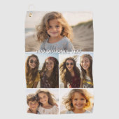 Serviette De Golf Collage photo minimal moderne 5 avec texte (Devant)