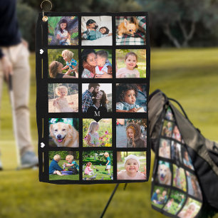 Serviette De Golf Collage photo simple image personnalisée monogramm