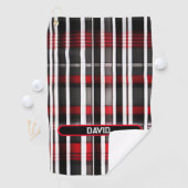 Serviette De Golf Collection Abstraite de plaid rouge (En situation)