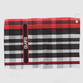 Serviette De Golf Collection Abstraite Red Black Plaid (Horizontal)