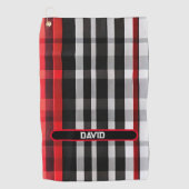 Serviette De Golf Collection Abstraite Red Black Plaid (Devant)