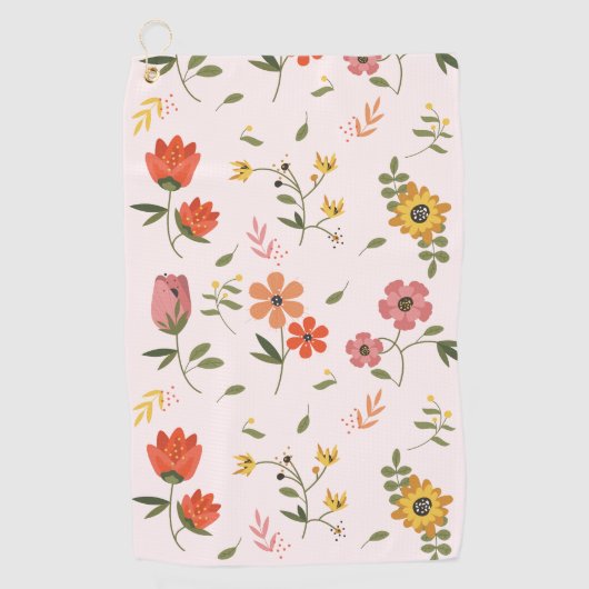 Serviette De Golf collection de fleurs (Devant)