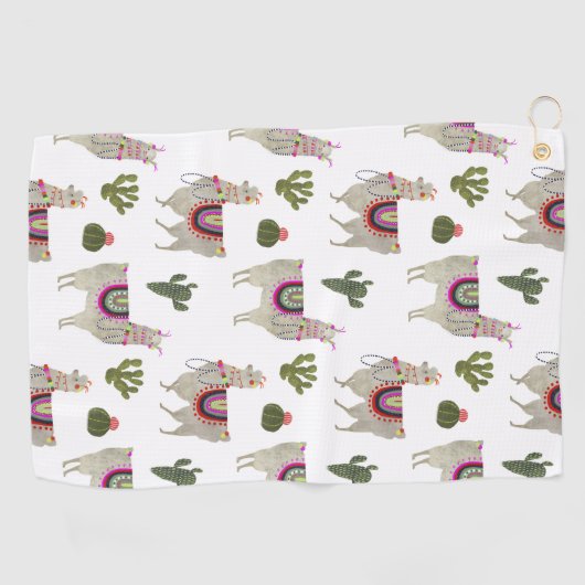 Serviette De Golf Collection Llamarama | Cute Llamas (Horizontal)