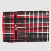 Serviette De Golf Collection populaire Abstraite rouge noir plaid (Horizontal)