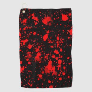 Serviette De Golf Coloré Black Red Paint Splatter Artistique Splash