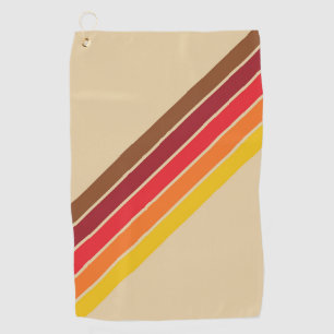 Serviette De Golf Coloré les années 70 80s Retro Racing Stripes