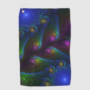 Serviette De Golf Coloré Lumineux Abstrait moderne Trippy Fractal