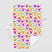 Serviette De Golf Coloré, Pickleball Paddles, Orange Pickleballs (En situation)