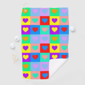 Serviette De Golf Colorée Coeur Motif Pop Art (En situation)
