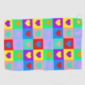 Serviette De Golf Colorée Coeur Motif Pop Art (Horizontal)