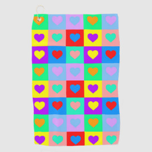 Serviette De Golf Colorée Coeur Motif Pop Art