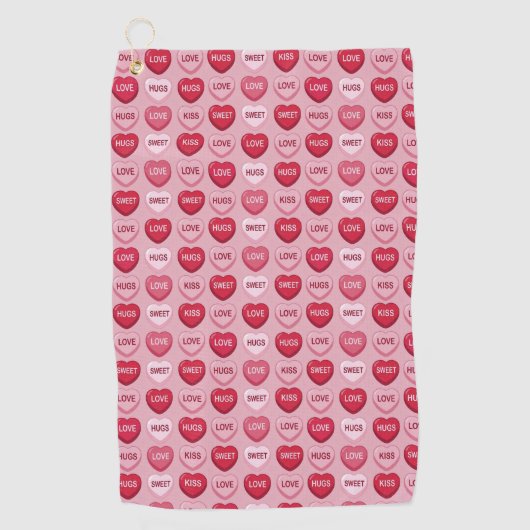 Serviette De Golf colorful candy Valentine's day heart pattern (Devant)