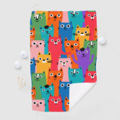 Serviette De Golf Colorful cats (En situation)