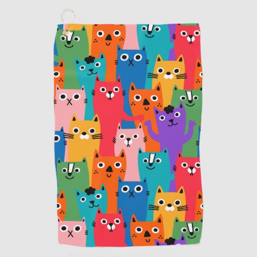 Serviette De Golf Colorful cats (Devant)