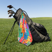 Serviette De Golf Colorful cats (Vert)
