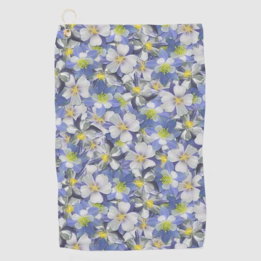 Serviette De Golf Columbines Motif sans couture (Devant)