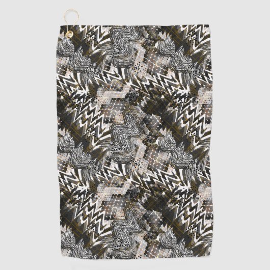 Serviette De Golf Combiné, ethnique, africain. (Devant)