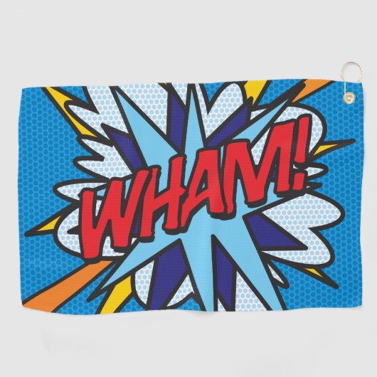 Serviette De Golf Comic Book WHAM Moderne Fun tendance (Horizontal)