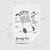 Serviette De Golf Comment va ma conduite ? Drôle Caricature Golf (En situation)